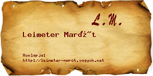 Leimeter Marót névjegykártya